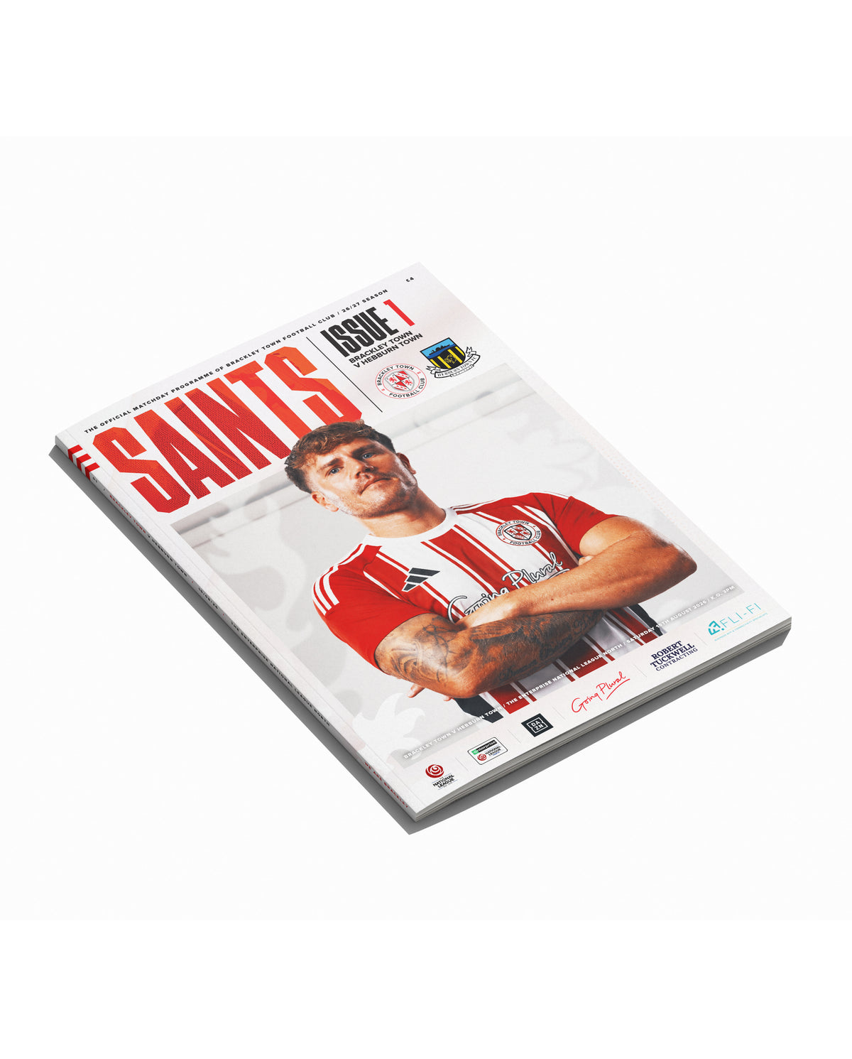 Brackley Town v Hebburn - 15/8/26 Printed Match Day Programme