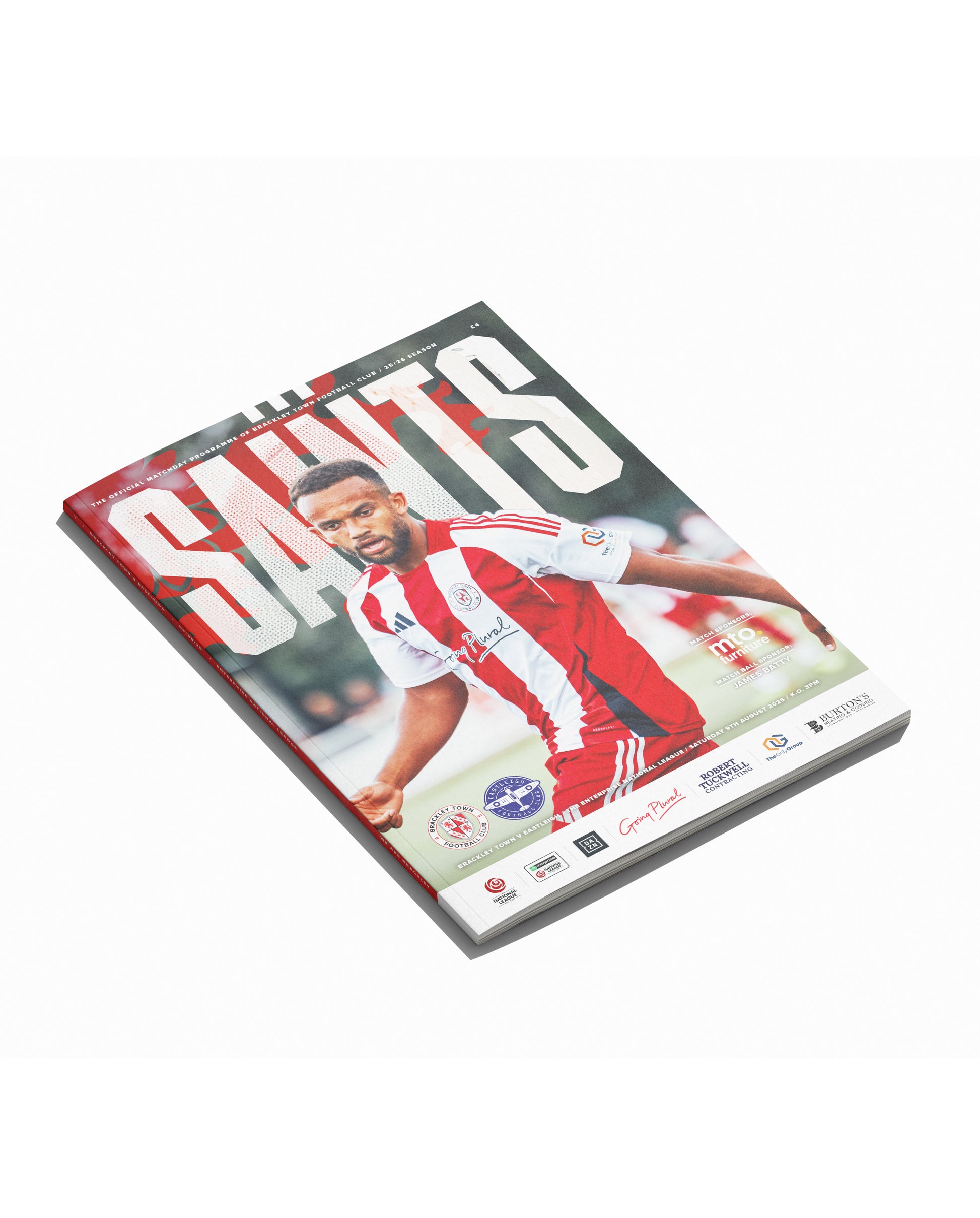 Brackley Town v Eastleigh - 9/8/25 Printed Match Day Programme