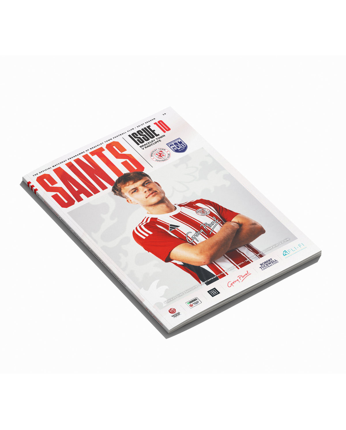 Brackley Town v Radcliffe - Enterprise National League North - 24/10/26 - Printed Match Day Programme