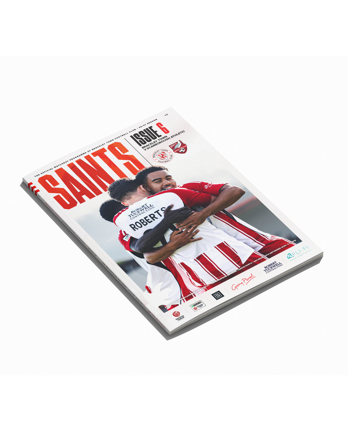Brackley Town v Scarborough Athletic - National League North - 26/09/26 - Printed Match Day Programme