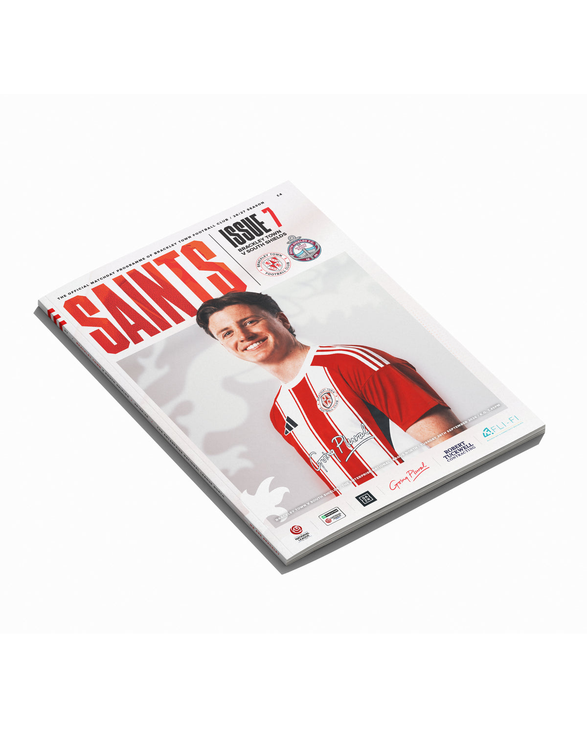 Brackley Town v South Shields - New Date - National League North - 29/09/26 - Printed Match Day Programme